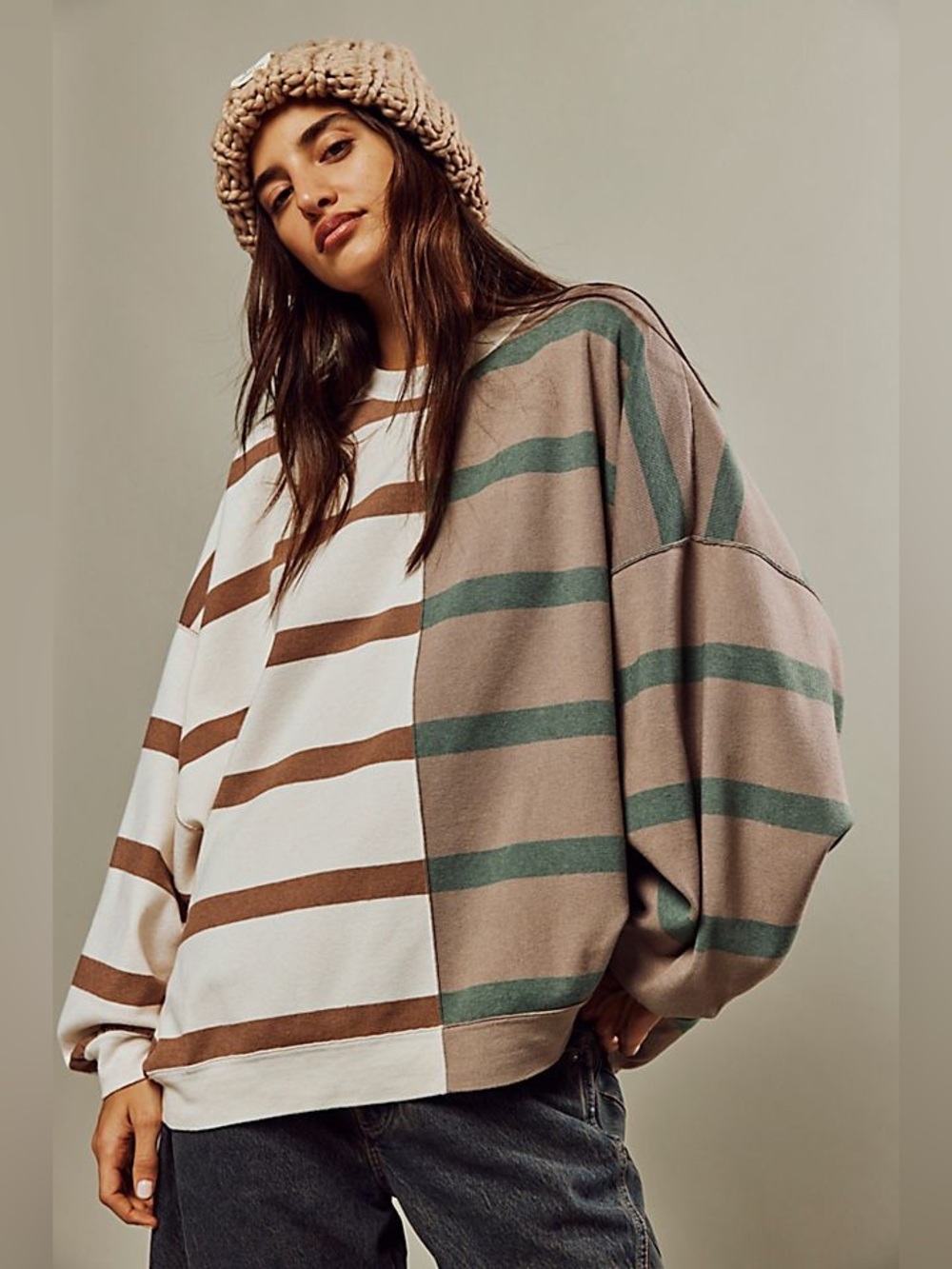 Free People Uptown Stripe Pullover